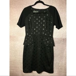 Black on black polka dot dress